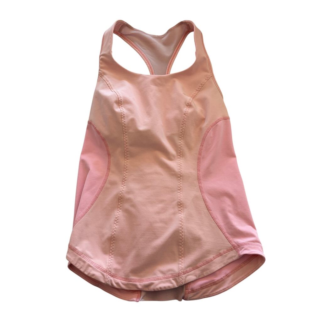 Lululemon cardio kick tank top 4 racerback pink two-tone athletic yoga